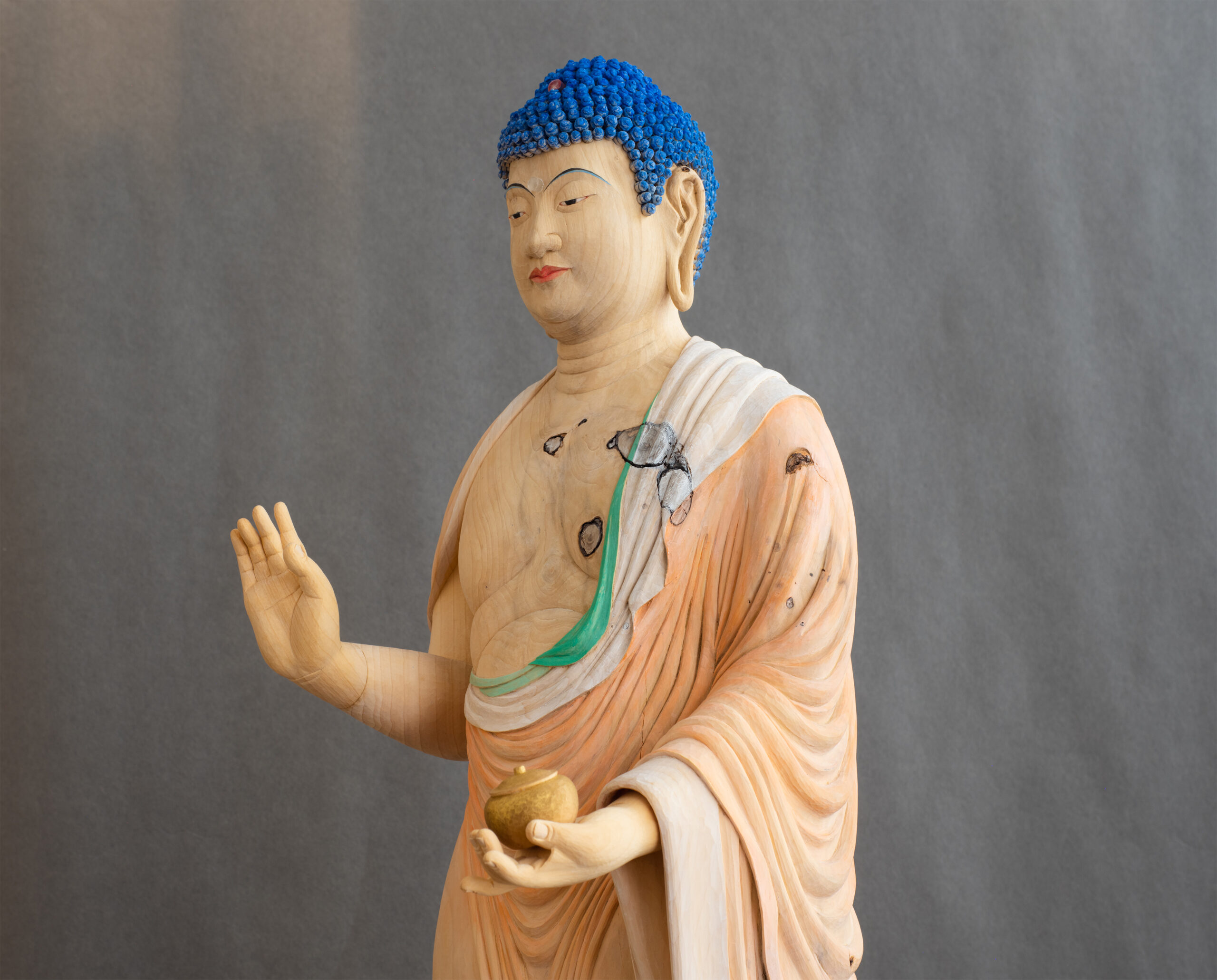 収納用品京都科学標本★樹脂製 聖衆来迎寺 薬師如来立像 レプリカ★H５０ｃｍ 仏像