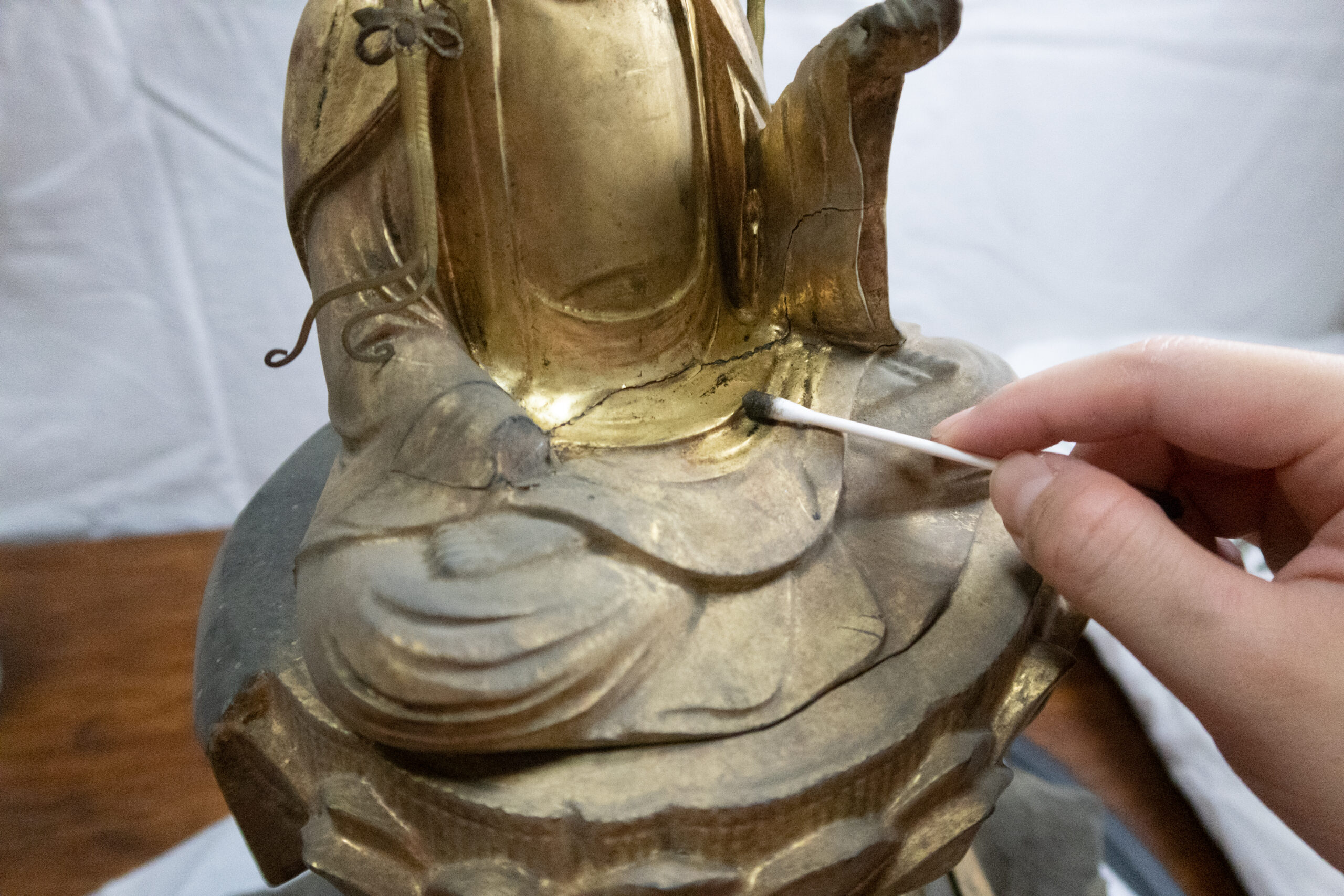 仏教美術 古銅 観音菩薩像 仏像 置物 V R3235