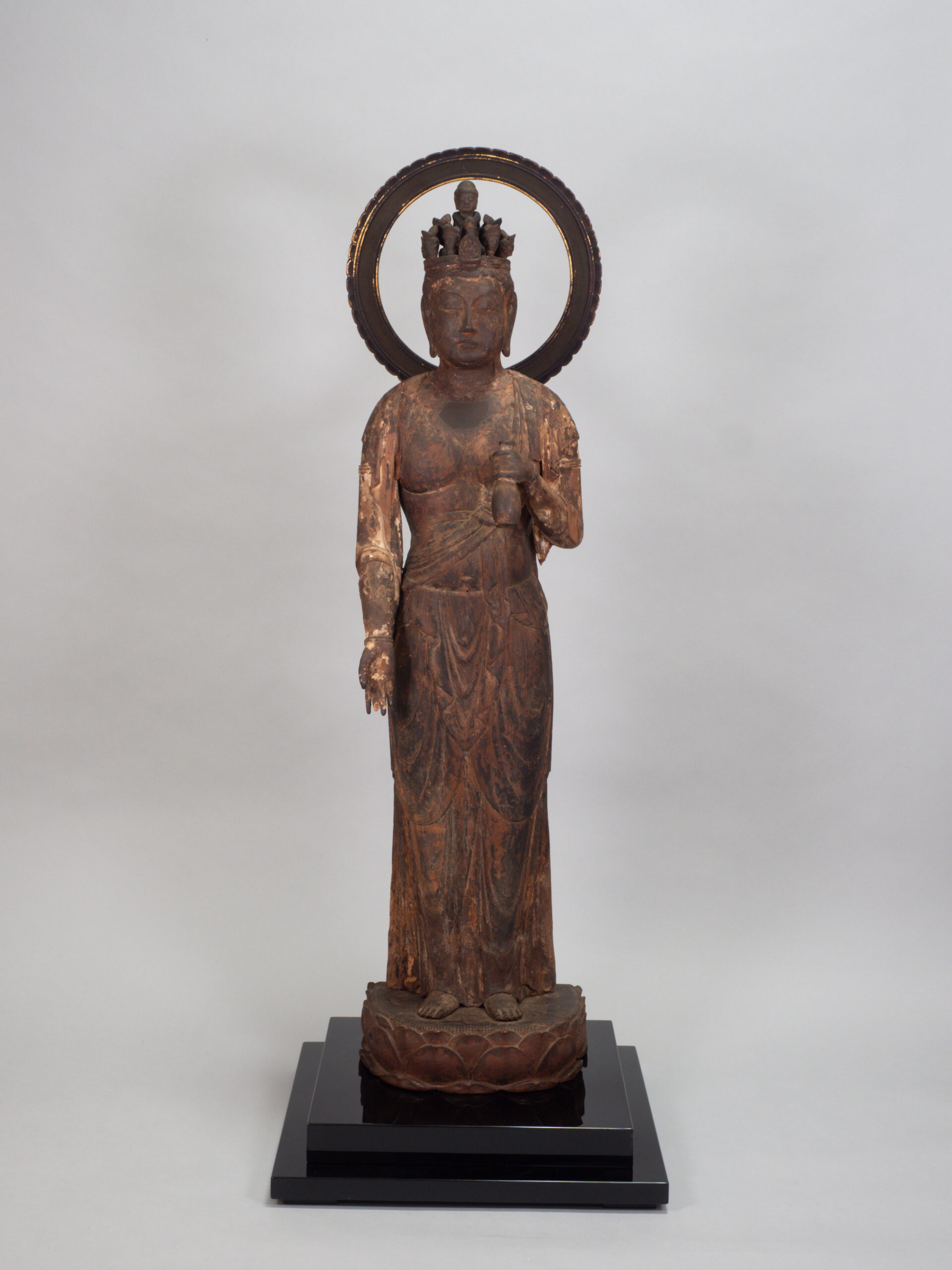The Wooden Standing Statue of the Eleven-faced Kannon Bodhisattva_